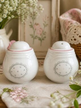Victoriana Salt & Pepper Shakers – Vintage Floral Ceramic Set